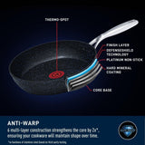 T-fal StoneShield 10-pc Cookware Set with DefenseShield Technology, 6-Multilayer Construction, Induction Safe
