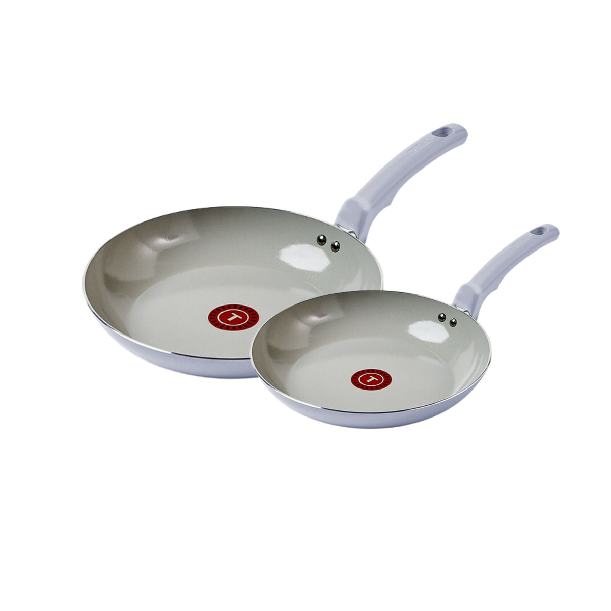 T-fal Viva Ceramic Refresh Non-Stick Frying Pan Set, Calm Blue, 20-cm & 26-cm, 2-pk