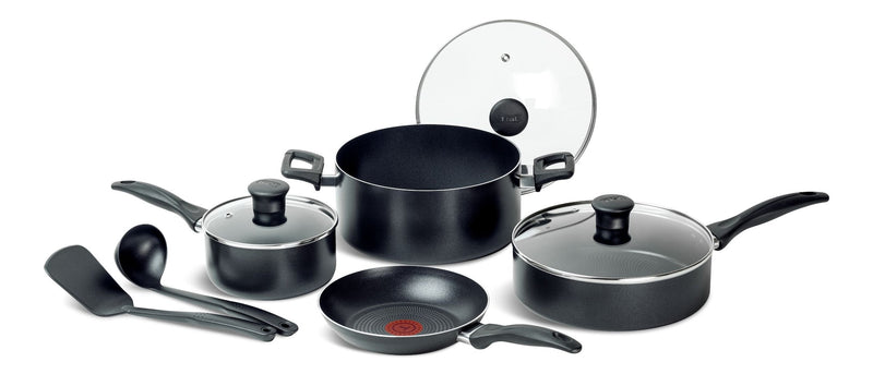 T-fal Viva Non-Stick Cookware Set, Black, 9-pc T5