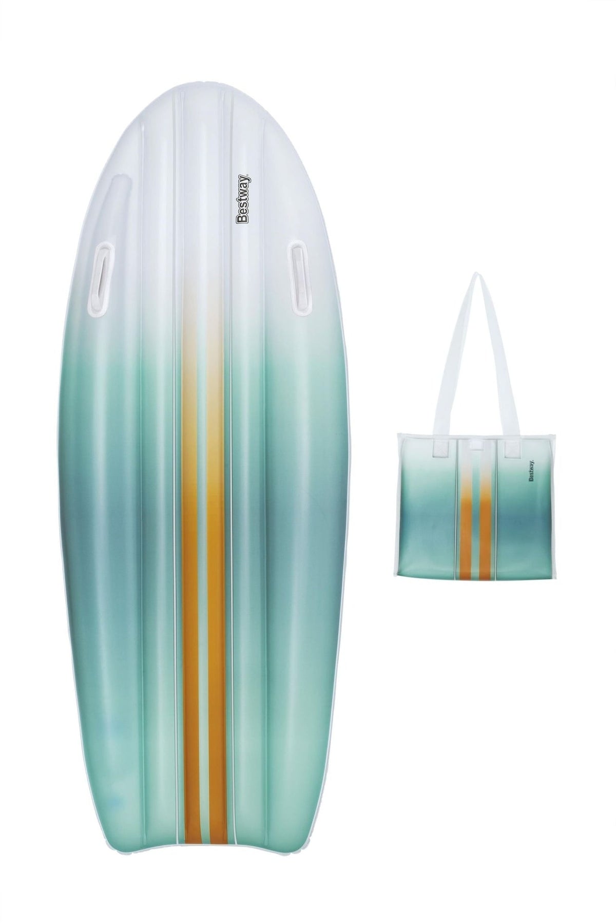 Tahiti Cyan Beach Tote & Matching Inflatable Float Set, 13-in