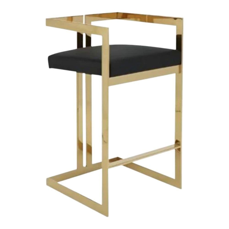 Take Me Home Black Cushioned Harvey Stool with Gold Frame L0