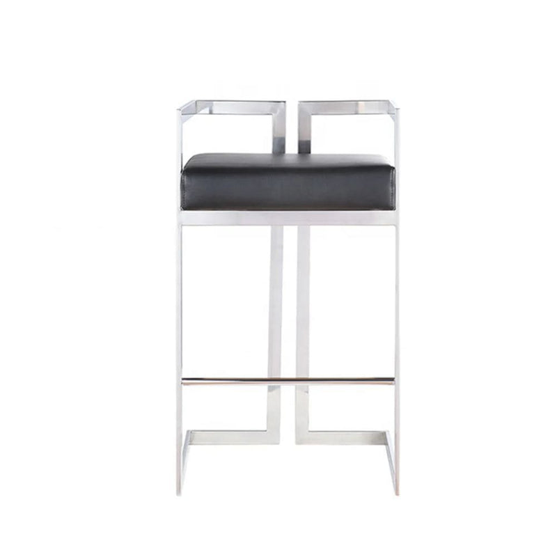 Take Me Home Black Cushioned Harvey Stool with Silver Frame U0