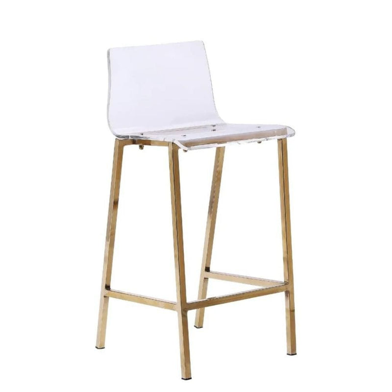 Take Me Home Clear Finish Sasha Stool with Gold Frame H0
