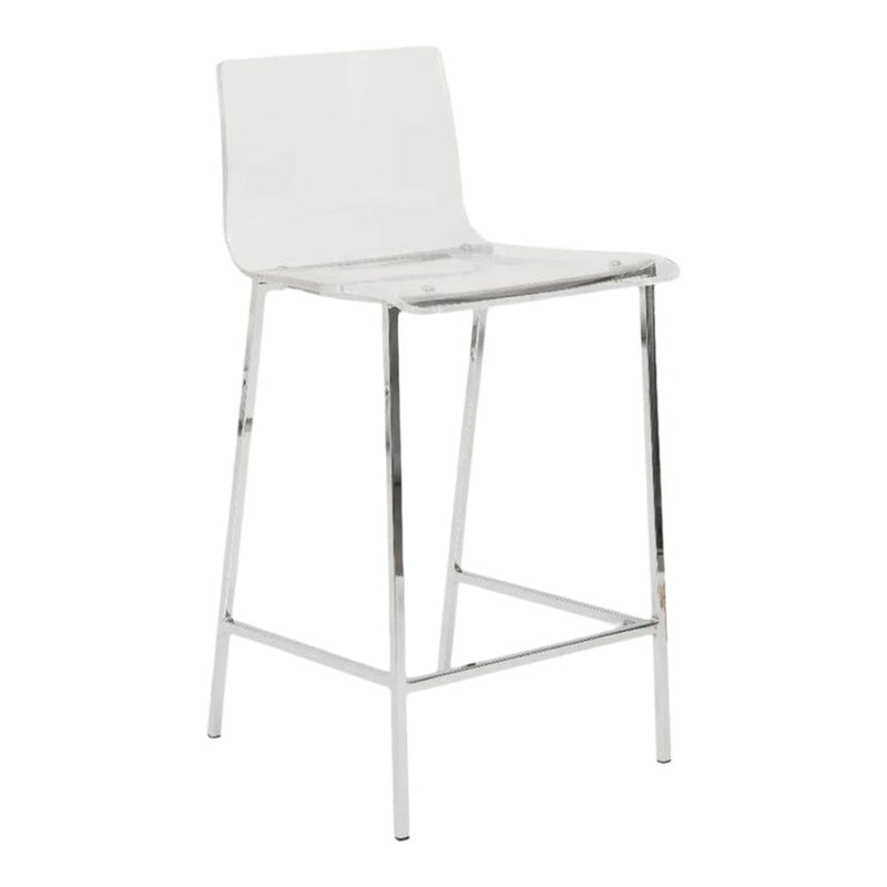 Take Me Home Clear Finish Sasha Stool with Silver Frame Z6