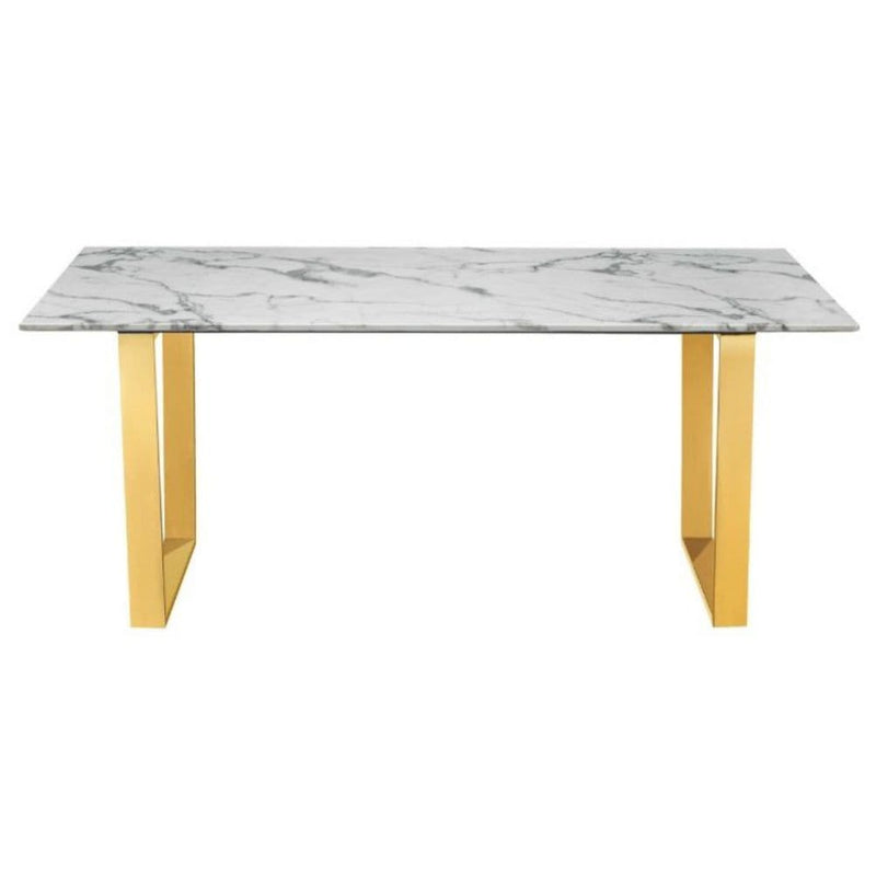 Take Me Home Rectangle Faux Marble Dining Table Y2