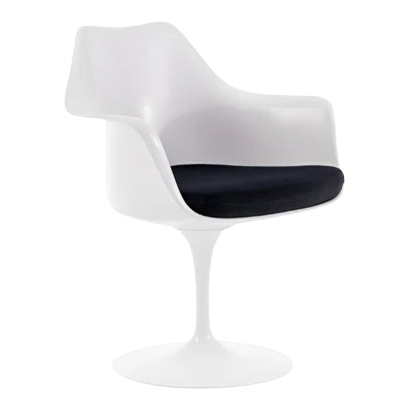 Take Me Home Tulip Chair with Arm, Fiberglass, Black D6