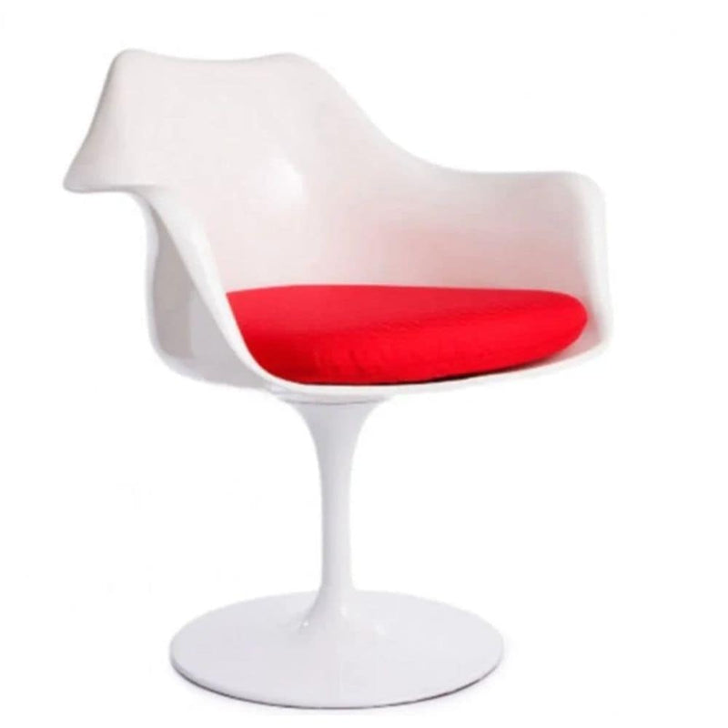 Take Me Home Tulip Chair with Arm, Fiberglass, Red D6