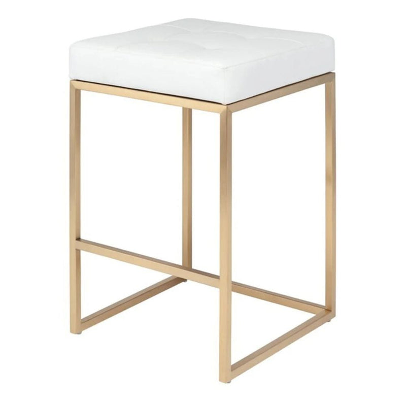 Take Me Home White Stainless Steel Pipe Counter Stool B1