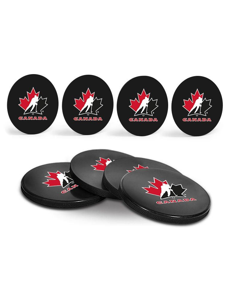 Team Canada Hockey Puck Drink Coasters, 4-pk Q8