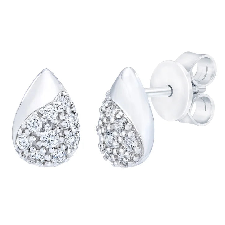 Teardrop Shaped Round Brilliant Diamond Earrings (0.32 ctw) C0