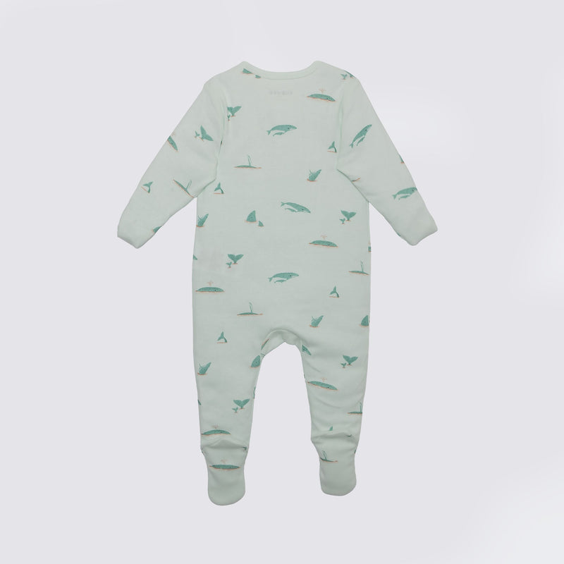 The Elk Baby Whale Print Premium Organic Cotton Play and Grow Zippy, Various Sizes U0