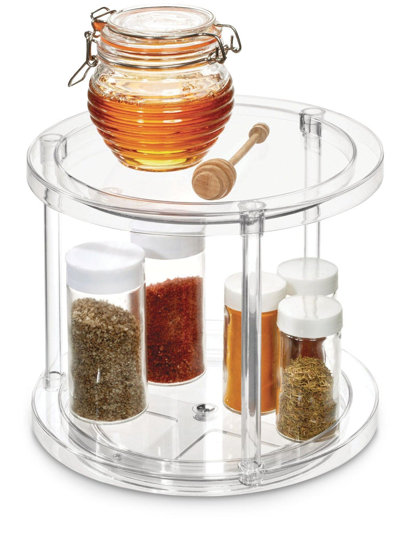 The Home Edit by iDESIGN Clear 2-Tier Rotating Turntable Organizer L3