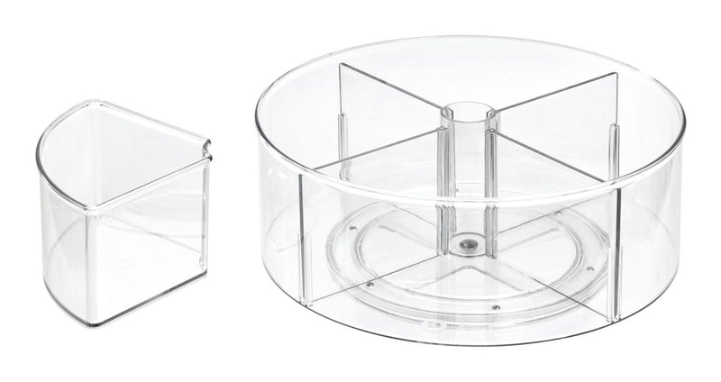 The Home Edit by iDESIGN Clear Divided Rotating Turntable Organizer J7
