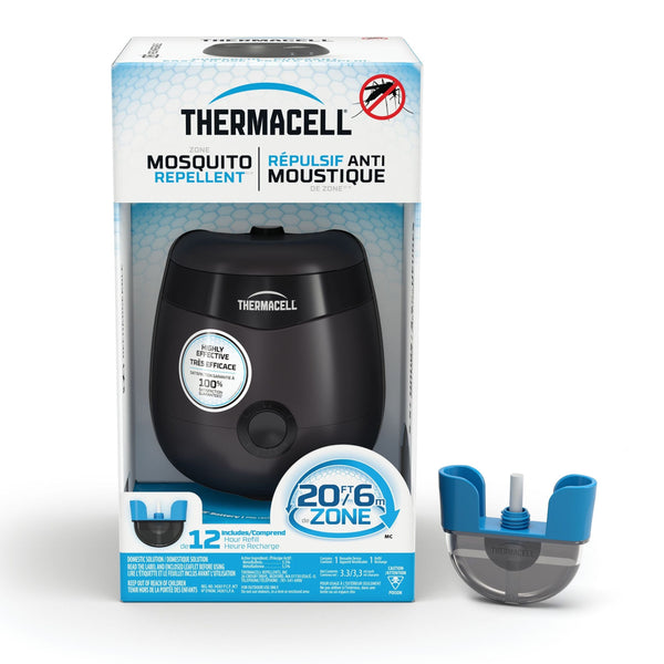 Thermacell E-ZoneGuard Patio Rechargeable Mosquito Repeller with 12-Hr Refill and 5.5-Hr Battery, Charcoal W0