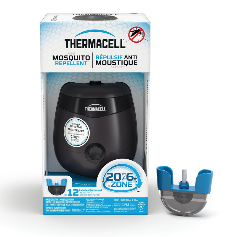 Thermacell E-ZoneGuard Patio Rechargeable Mosquito Repeller with 12-Hr Refill and 5.5-Hr Battery, Charcoal W0