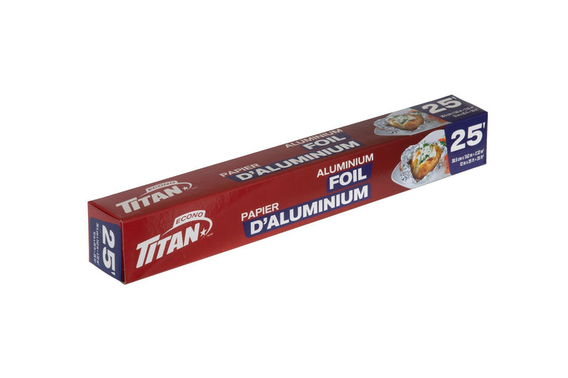 Titan Aluminum Foil, 12-in x 25-ft, Kitchen Foil for Cooking/Baking & Grilling I5