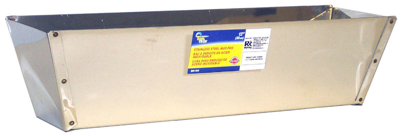 Tool Tech Stainless Steel Drywall Joint Compound Mud Pan with Sheared Edges, 12-in G3