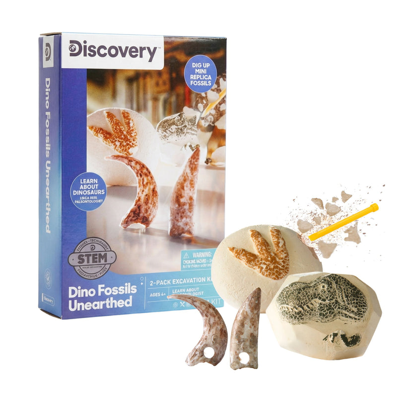 Toy Excavation Kit Mini Unearthed Dino Fossils 2pc A7