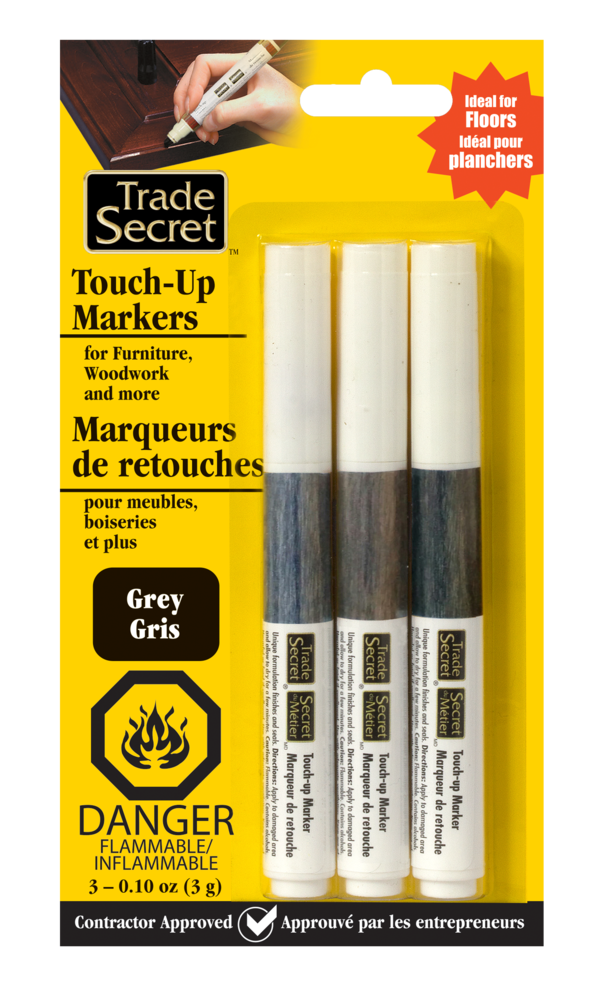 Trade Secret Touch-Up Repair Marker, Quick Drying & Fade Resistant, Grey, 3-pk X7