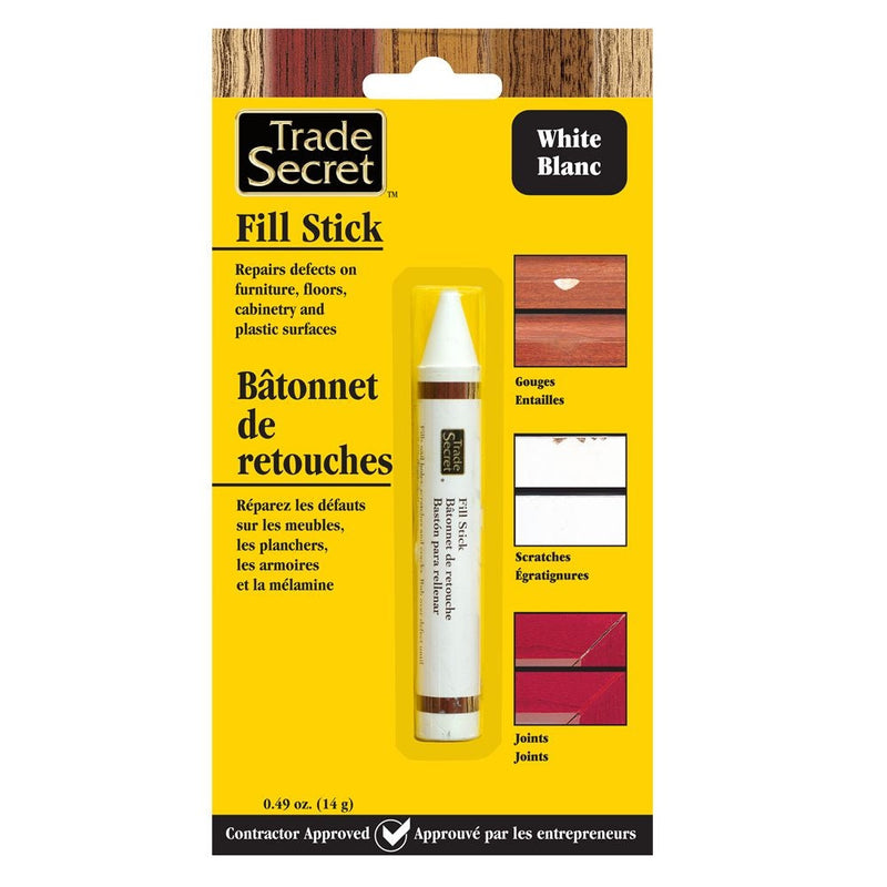Trade Secret Wood Fill Sticks for Defects, 100% Wax, White A2