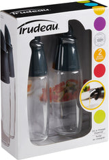 Trudeau Glass Automatic Oil Bottle Dispenser Set, 2-pc, Clear