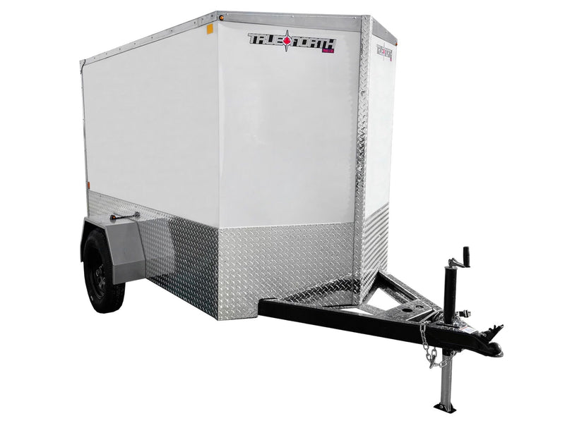 True North 5 x 8-ft Enclosed Trailer with Ramp Door, White J4