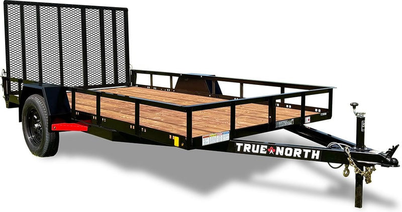 True North 77-in x 12-ft Utility Trailer With Gate, Black S2