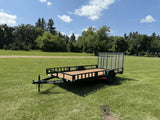True North 83-in x 14-ft Utility Trailer With Gate & Side ATV Ramps, Black