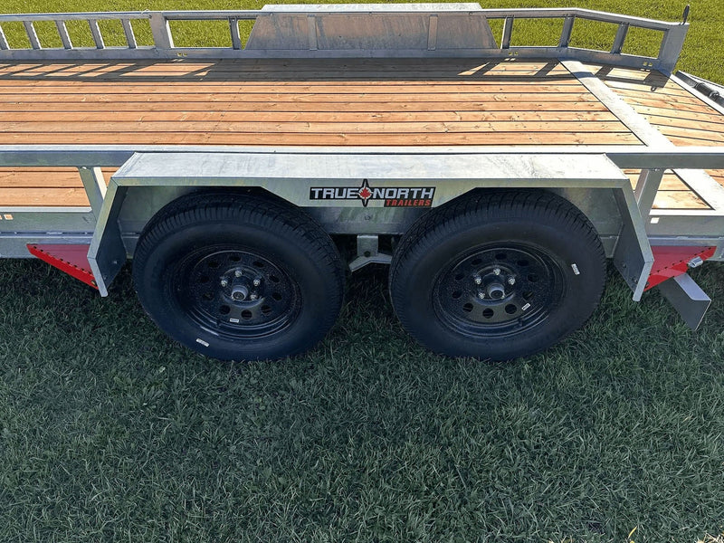 True North 83-in x 16-ft Tandem Axle Utility Trailer, Galvanized L7