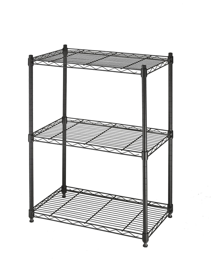 type A Metal 3-Tier Adjustable Wire Shelving Storage Unit, Black N0