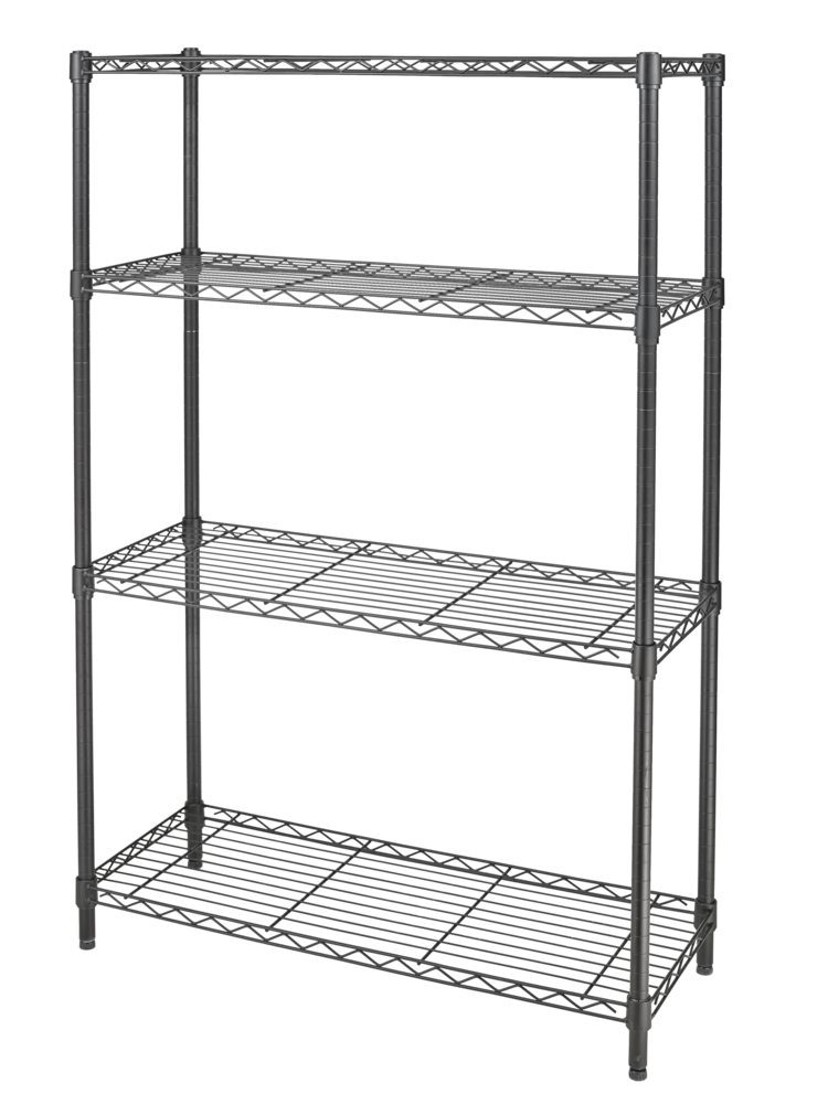 type A Metal 4-Tier Adjustable Wire Storage Shelves/Unit, Black F6