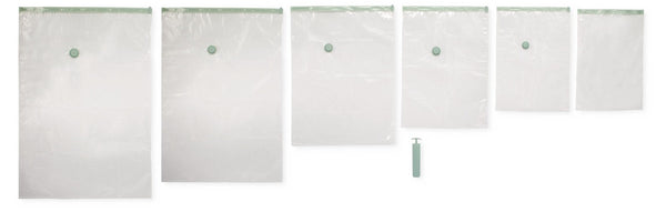 type A Reusable Vacuum Seal Storage Bag Set with Pump, Multi-Size, 6-pk J1