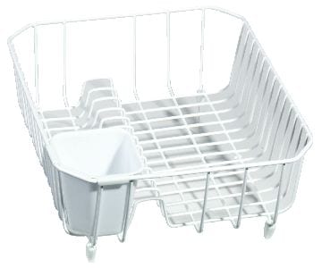 Type A Small Metal Dish Drying/Draining Rack For Kitchen, White, 14.25 x 12.5 x 5-in X3