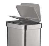 Type A Stainless Steel Rectangular Auto Indoor Refuse Bin with Resin Motion Sensor Lid, 50-L