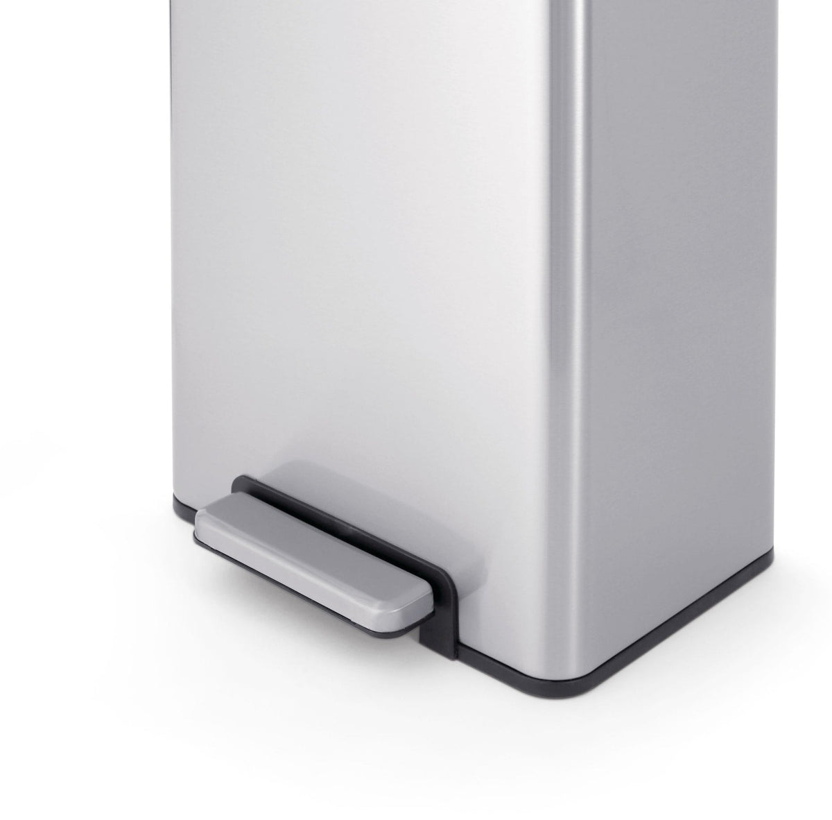 type A Wide Stainless Steel Rectangular Step Garbage Can with Slow Close Lid, 30-L