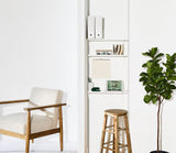 type A Wooden Floating Wall Shelf Board, White, 8 x 24-in