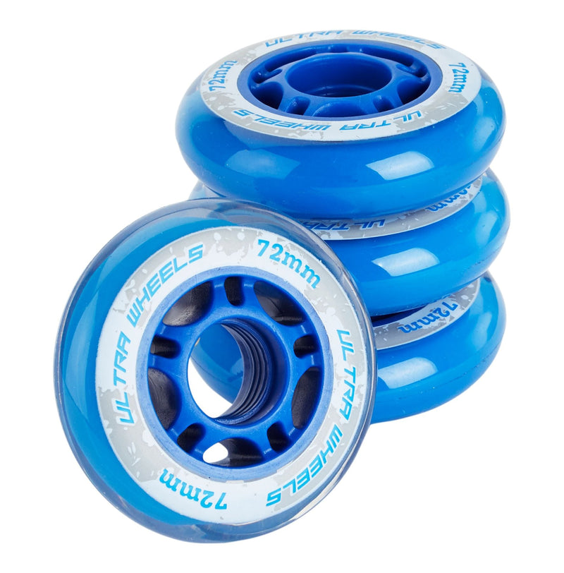 Ultra Wheels Replacement Inline Skate Wheels, Blue, 4-pk, Assorted Sizes W2