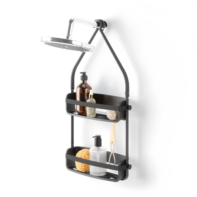 Umbra Flex Adhesive Rigid Plastic Shower Caddy, Black S0