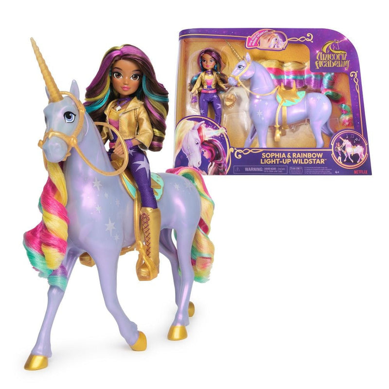 Unicorn Academy, Sophia & Interactive Rainbow Light-up Wildstar Unicorn Toy, Ages 4+ B7