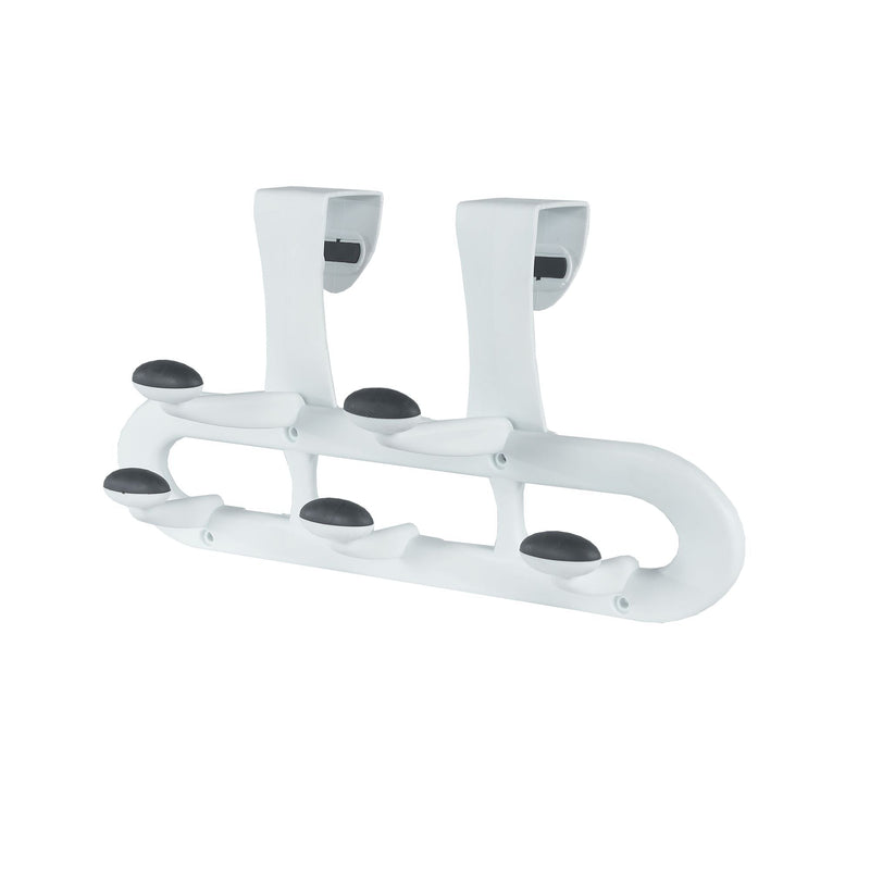 Urbana Plastic 5-Hook Over the Door Hook, White, 13-in B7