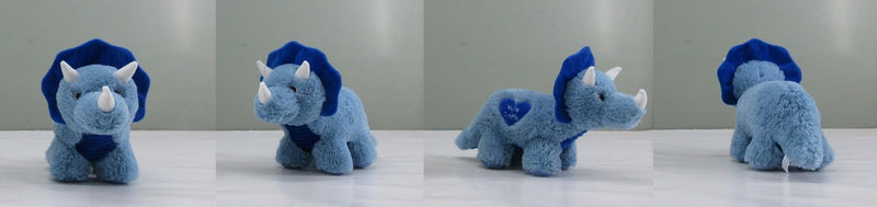 Valentine's Day Blue Plush Dinosaur Stuffed Toy Gift, 14.5-in B5