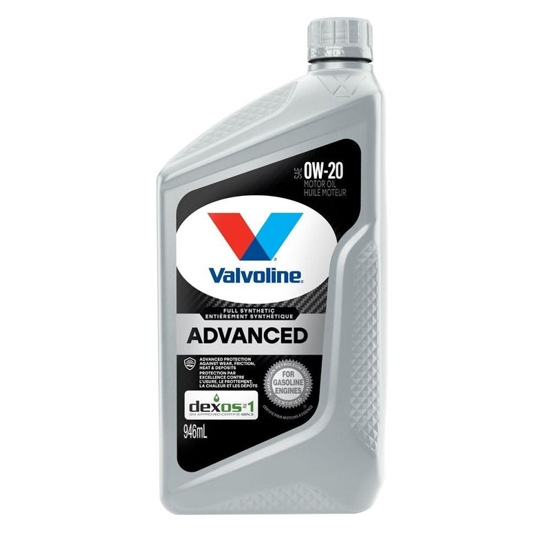 Valvoline 0W20 Advanced Synthetic Engine/Motor Oil, 946-mL X4