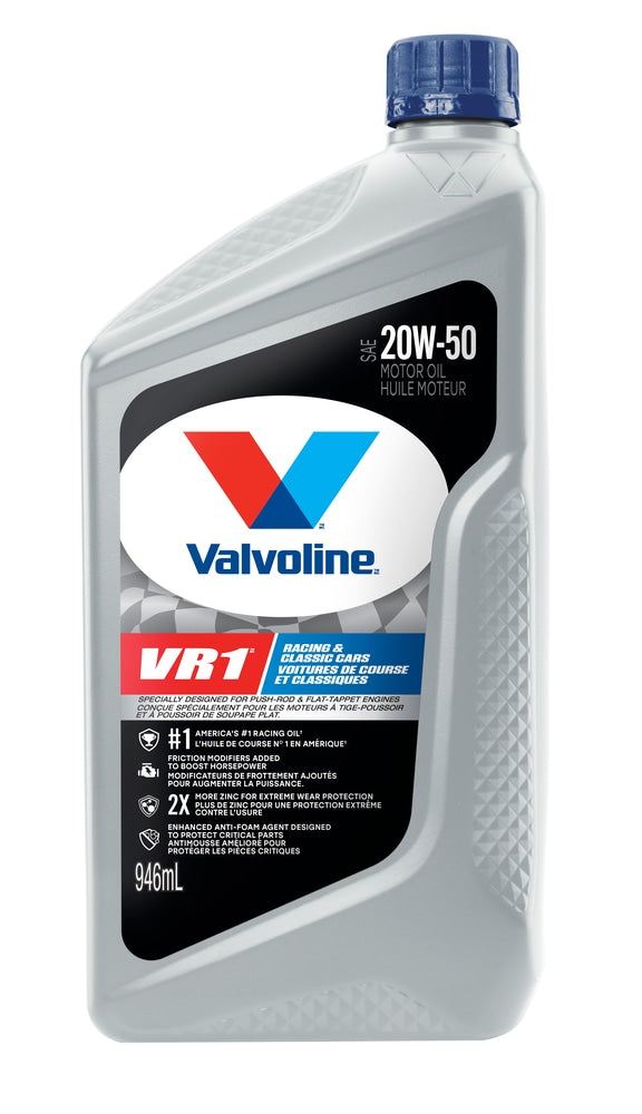 Valvoline VR1 20W-50 4-Cycle Racing Oil, 1-L O5