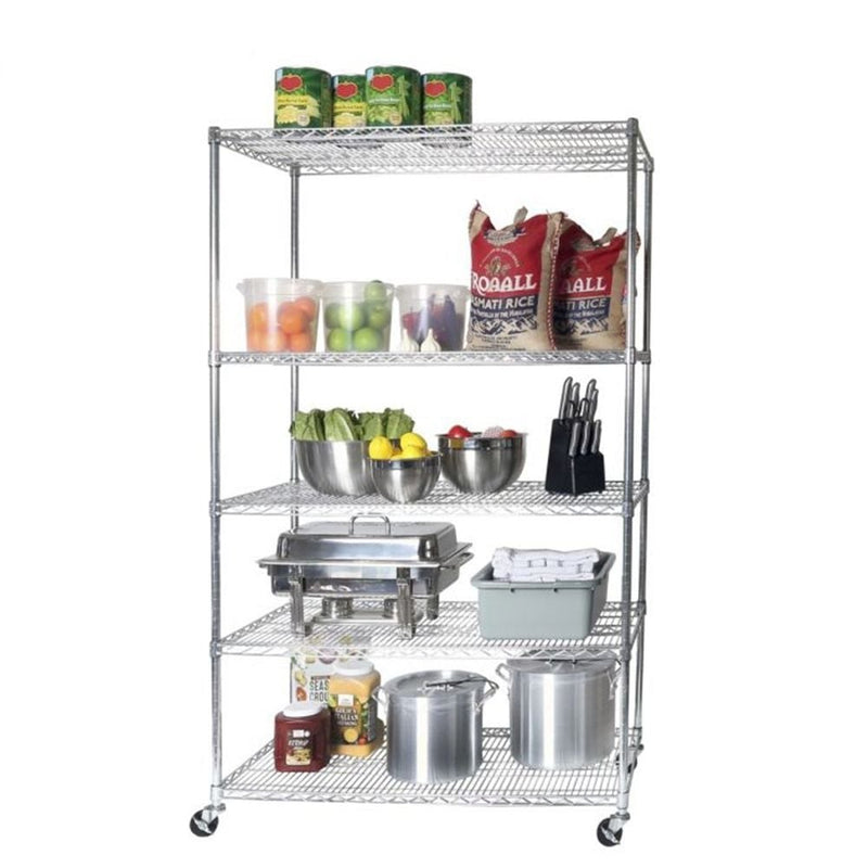 Vancouver Classics 5-Tier Heavy Duty Shelving, 48-in x 24-in x 72-in, Chrome Z2