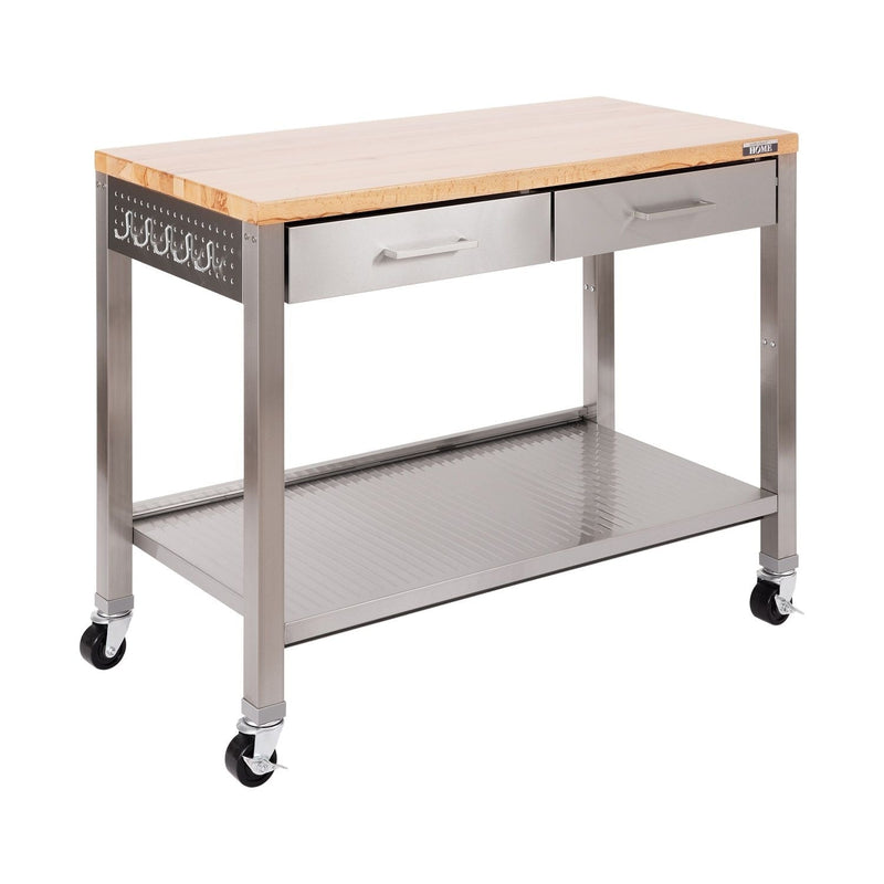 Vancouver Classics, Work Center Island Table, Stainless Steel, 48-in x 24-in x 36-in N1