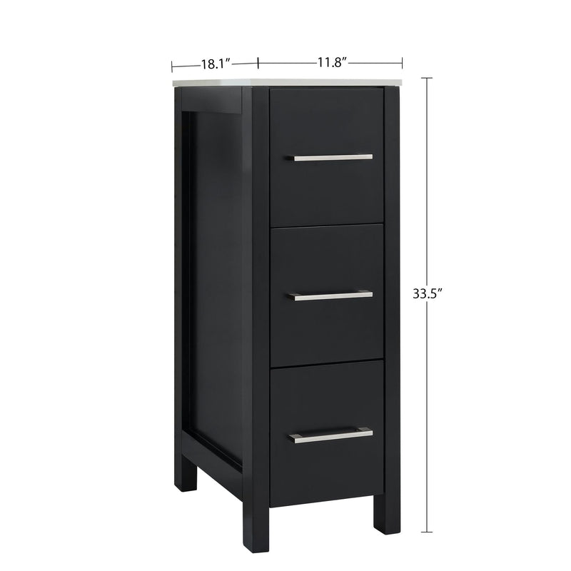 Vanity Art Brescia Vanity Side Cabinet, 12-in A7