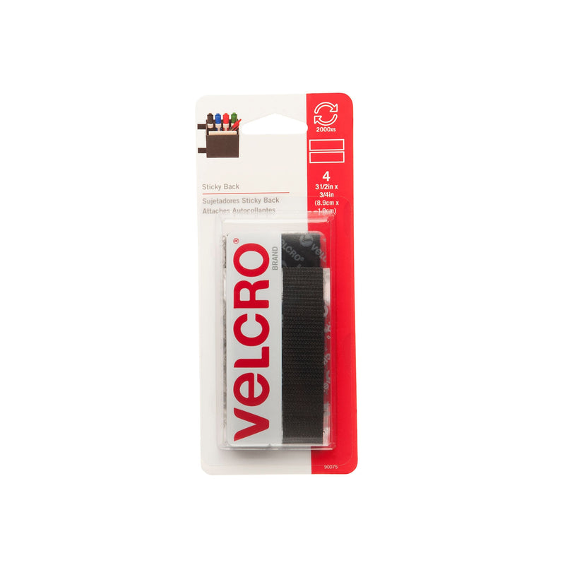 Velcro Adhesive General Purpose Sticky Back Tape, 3-1/2 x 3/4-in, 4-pk L3
