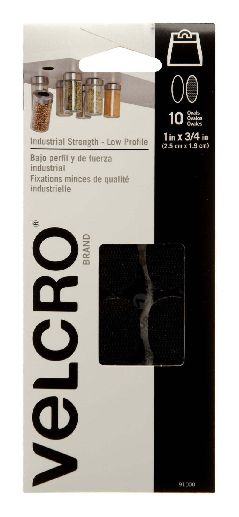 Velcro Industrial Strength Low Profile Heavy Duty Spots, 1 x 3/4-in, Assorted Colours, 10-pk O2