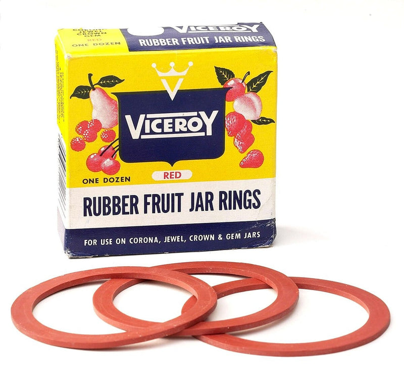 Viceroy Rubber Fruit Jar Rings for use on Corona, Jewel, Crown and GEM Jars, 12-pk G3