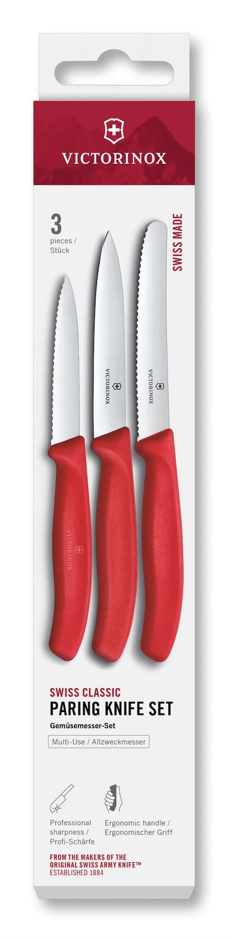 Victorinox Paring Knife Set with Non-Slip Handles, 3-pc H6